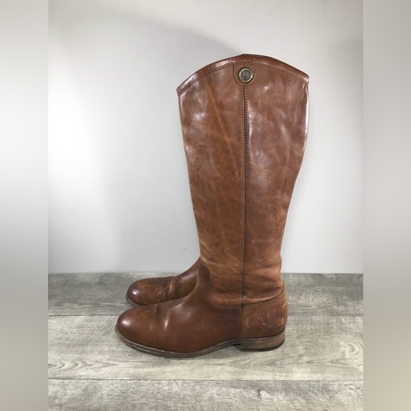 Frye 75449 Melissa Button 2 Brown Leather Knee-High Riding Womens Boots Size 10 - Picture 5 of 10